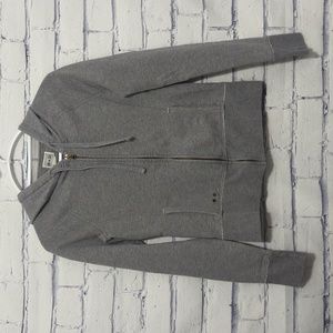 Converse One Star Gray Full Zip Hoodie Sweatshirt Women's Size Small